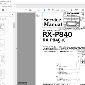 Pioneer RX-P840　価格¥ RX-P840-K　価格¥ ステレオカセットデッキレシーバー SERVICE MANUAL - PDF